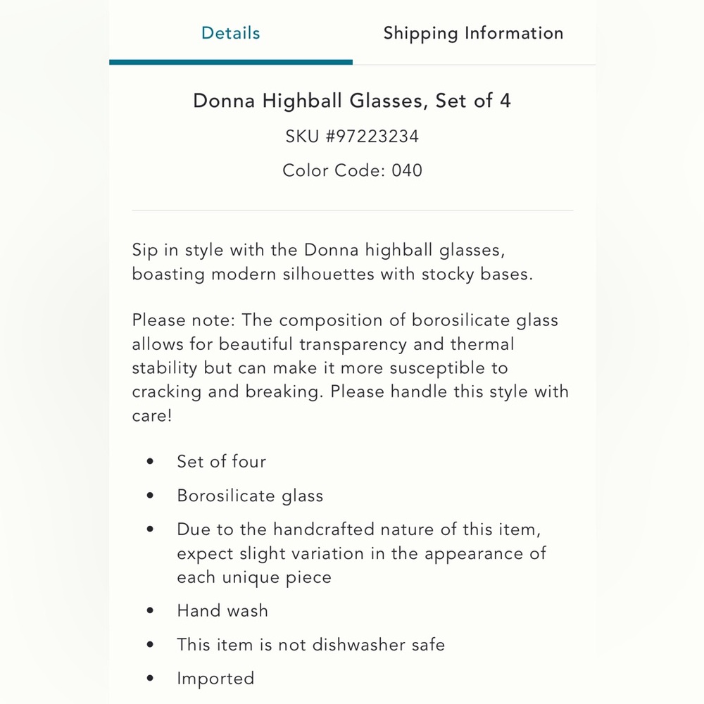 NIB Anthropologie Blue Tumbler Glasses - Picture 3 of 3